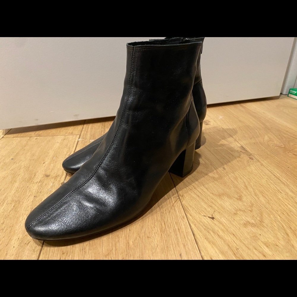 Mango leather ankle boots